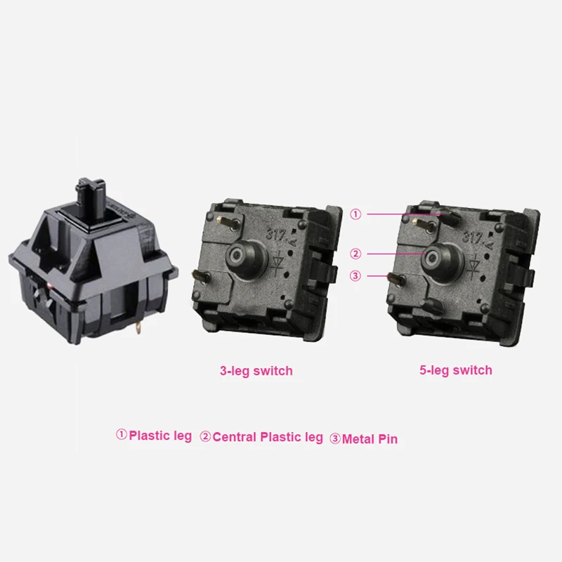 Переключатели Cherry MX 3 Pin 5 ног Замена Kailh Gateron и клонов для механической