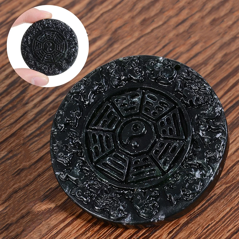 1pc Black Pendant For Chinese Natural Nephrite Handmade Carving Green Buddha Dragon Luck Auspicious | Украшения и аксессуары