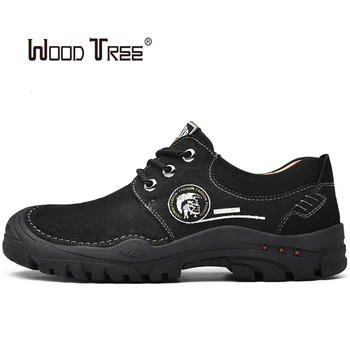 

WOODTREE summer outdoor men's sports shoes breathable hiking shoes travel shoes men's cotton shoes solid rubber cross-country hi