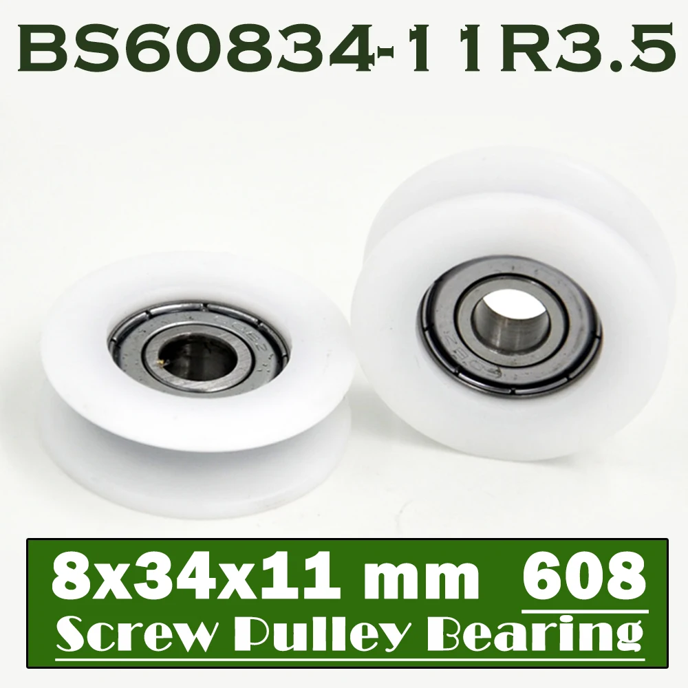 

608 ZZ Ball Bearing Covered With POM Plastic 8*34*11 mm ( 2 PCS ) Plastic Pulley Bearings 608 Z 2Z