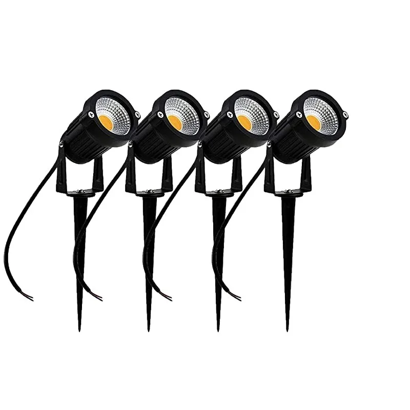 4Pcs/Lot IP65 Popular Garden Wall Yard Path 5W COB LED Landscape Light  ACDC12~24V With Spiked Plug Pole Outdoor Decorative