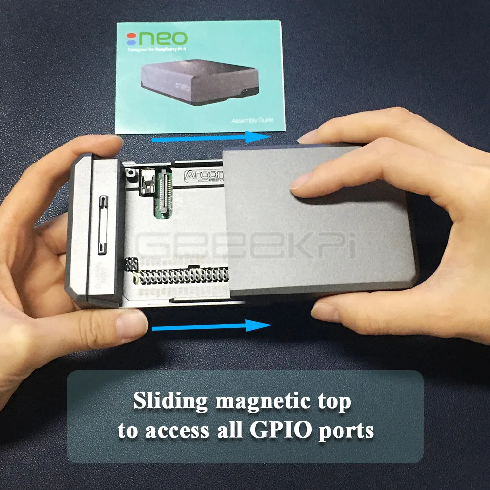 Argônio Neo Raspberry pi Case Design Minimalista Fino Alumínio Gabinete de Refrigeração Passiva Robusto Mas Portátil Deslizante Magnético - Imagem 5