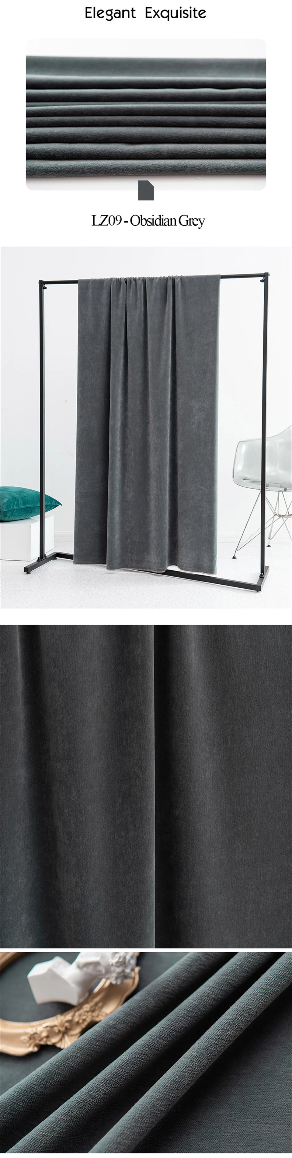 NORNE Modern Super Soft Luxury Velvet Solid Living Room Darkening Curtain for Bedroom Insulating Windows Panel Drapes Blinds