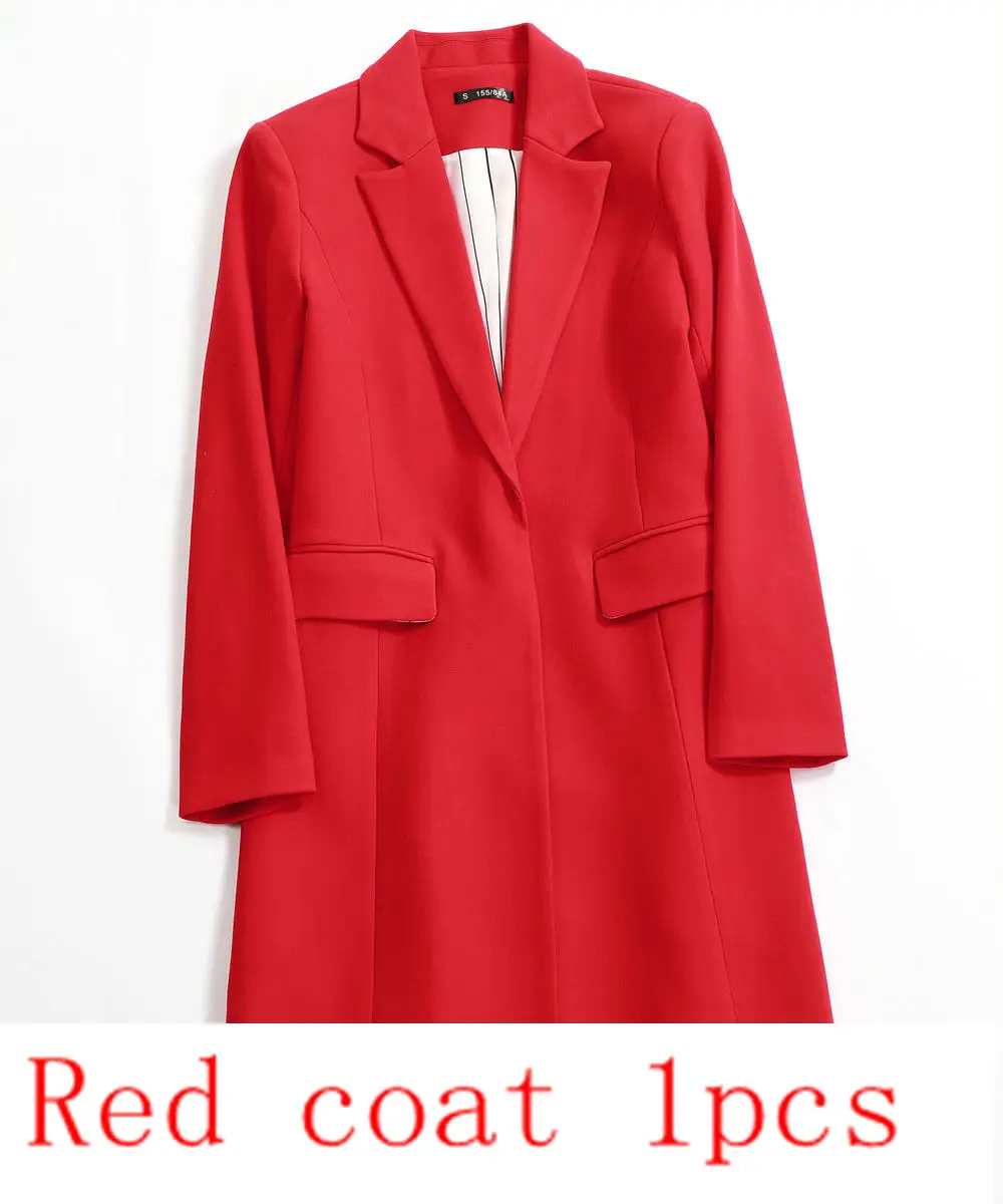 Red coat 1pcs Комплект с блейзером и юбкой; офисная форма; костюм с юбкой из двух предметов; Модный женский костюм с юбкой; комплект с блейзером и юбкой; Дополнительный размер - Цвет: Red coat 1pcs