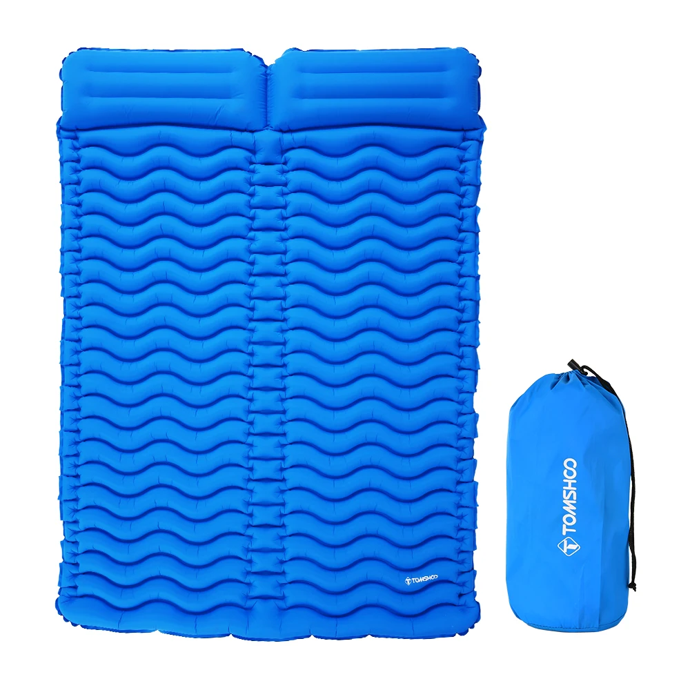 

TOMSHOO Outdoor Camping Mat With Pillow Ultra-light Portable 2 Person Mattress Inflatable Mat Moisture-proof Double Sleeping Pad