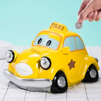 

Nordic style cartoon car piggy bank child piggy bank girl creative birthday gift boy coin jar decoration cute piggy bank