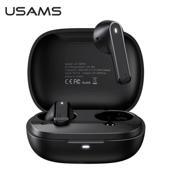 

USAMS TWS True Wireless Earphone For iPhone 12 11 Bluetooth 5.0 Earphones Smart Touch Control Earbuds Noise Canceling Headset
