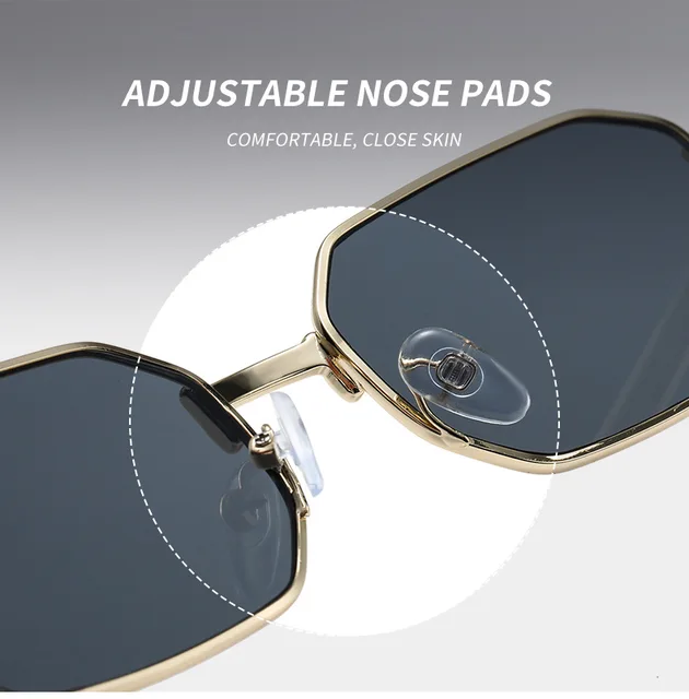 Narrow Rectangular Sunglasses For Men And Women Metal Frame_voghion.com