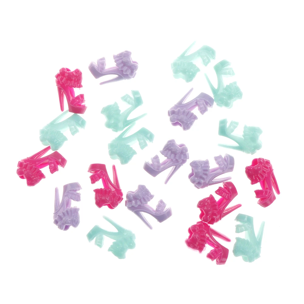 

10 Fashion Pairs Doll Shoes High Heels Sandals Accessories Shoes For Girl Doll Girls Baby Toy Gift