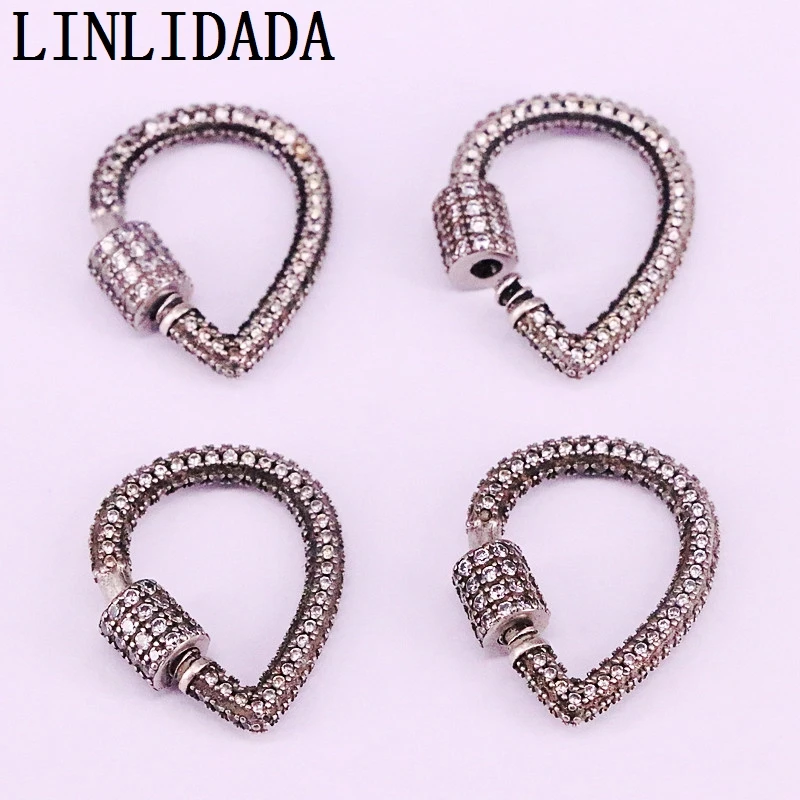 5 шт. 18*24 мм CZ Micro Pave Dope форма соединителя застежка Античная Посеребренная