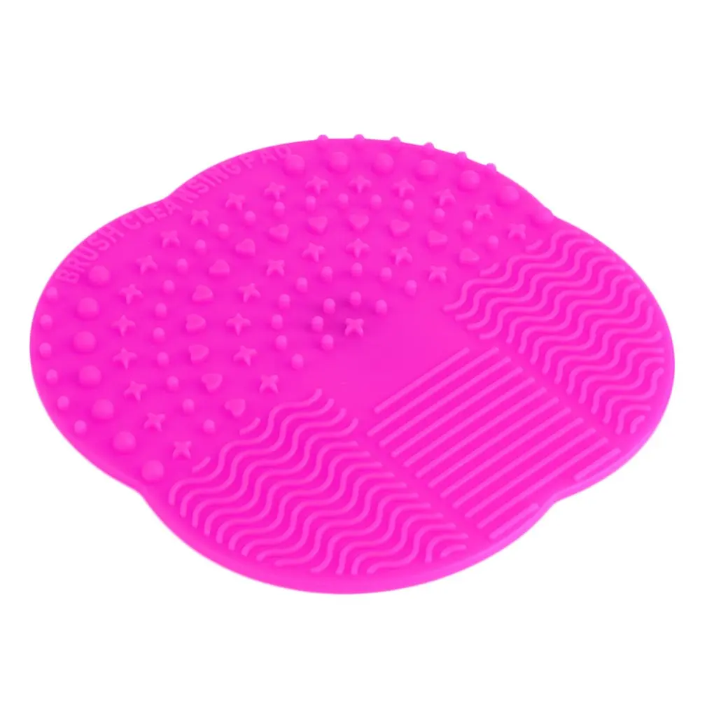 

Circular Motion Silicone Makeup Brush Cleaner Washing Scrubber Board Cleaning Mat Pad 9cm x 9cm for Homeuse and Travel