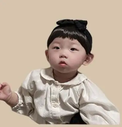 2021 Hair accessories Fashion Cute Baby Girl Hair Bun Wig Hat Cap Hairpiece Newborn Children Kids Girls Bow Headbands Headwear black