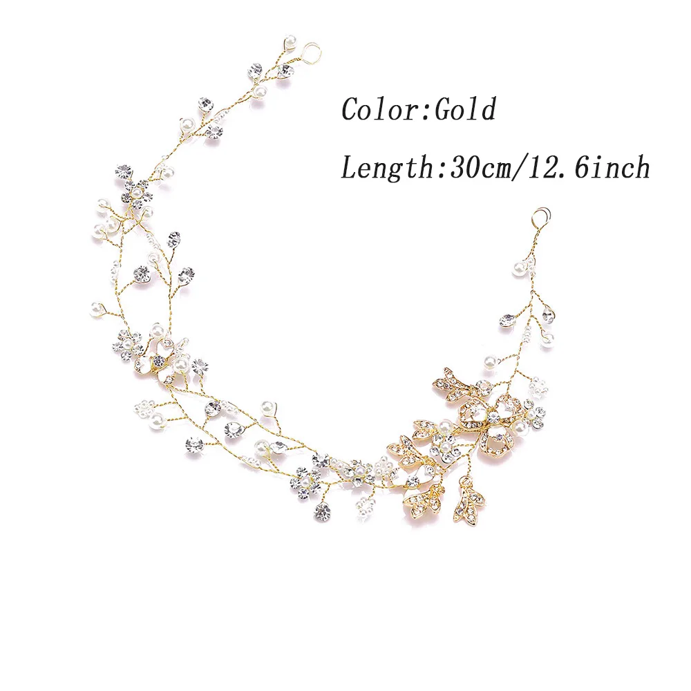 Bridal Hair Accessories Romantic Flower Hair Jewelry Rhinestone Handmade Headband Women Hair Ornaments for Bride