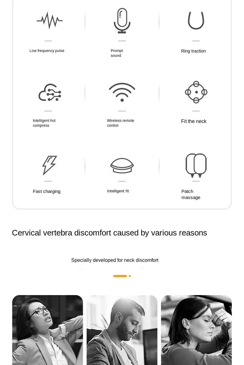 Inteligente sem Fio de Aquecimento Alívio da Dor Pulso Pescoço Massageador Dezenas Ferramenta Cuidados Saúde Relaxamento Carregamento Usb Cervical Ems 9 Ems inteligente sem fio de aquecimento pulso
