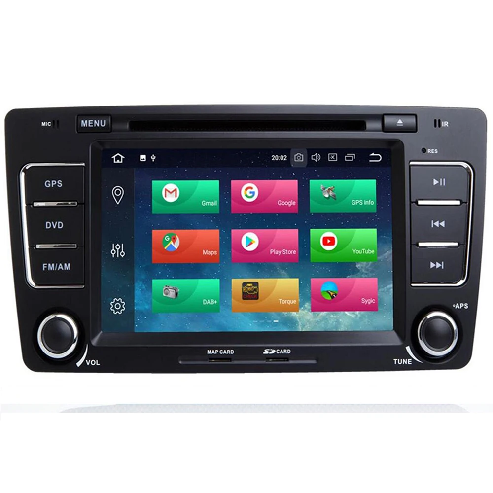Cheap 2 din 7" Octa Core Android 9.0 Car Radio DVD GPS for Skoda Octavia 2009-2013 4GB RAM 64G ROM Bluetooth WIFI USB DVR 32GB ROM 2