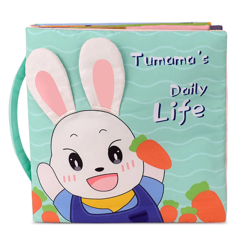 IMBABY детская тканевая развивающая книга-головоломка, развивающие игрушки для малышей 0-12 месяцев, Игрушки для маленьких мальчиков, Тихая книга, тканевая книга, игрушка для новорожденных, подарок - Цвет: Blue