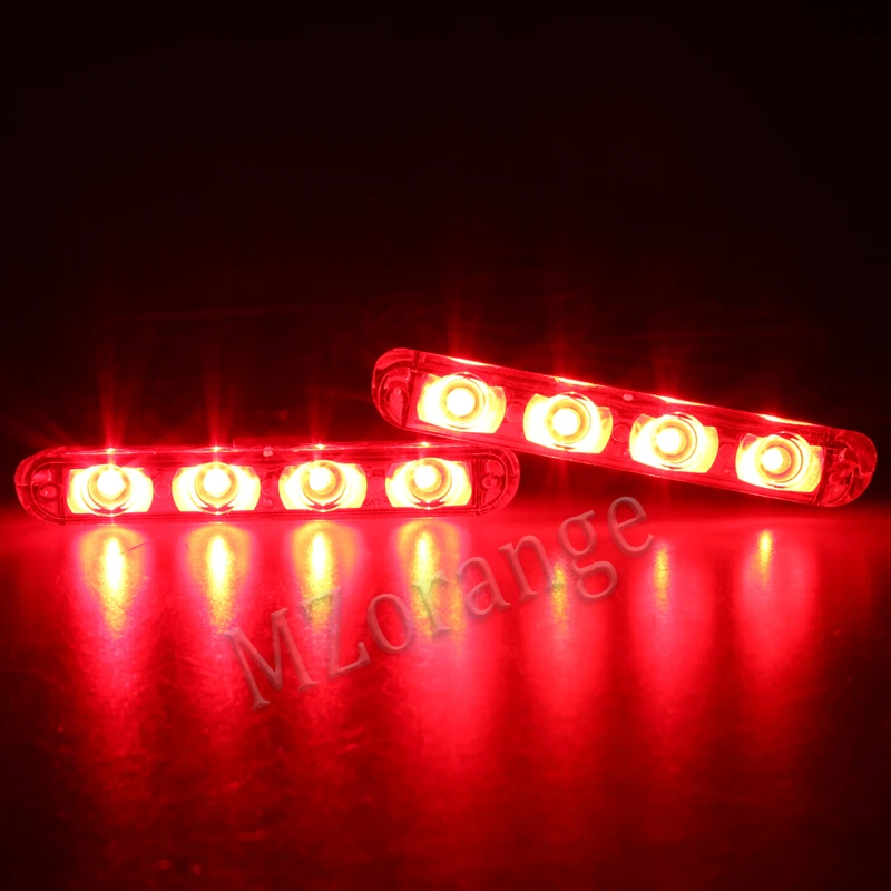 2x4LED автомобилей 12 В стробоскоп Предупреждение полицейский светильник автомобиль грузовик мигающий беспроводной скорой помощи мигалка DRL День бег светильник