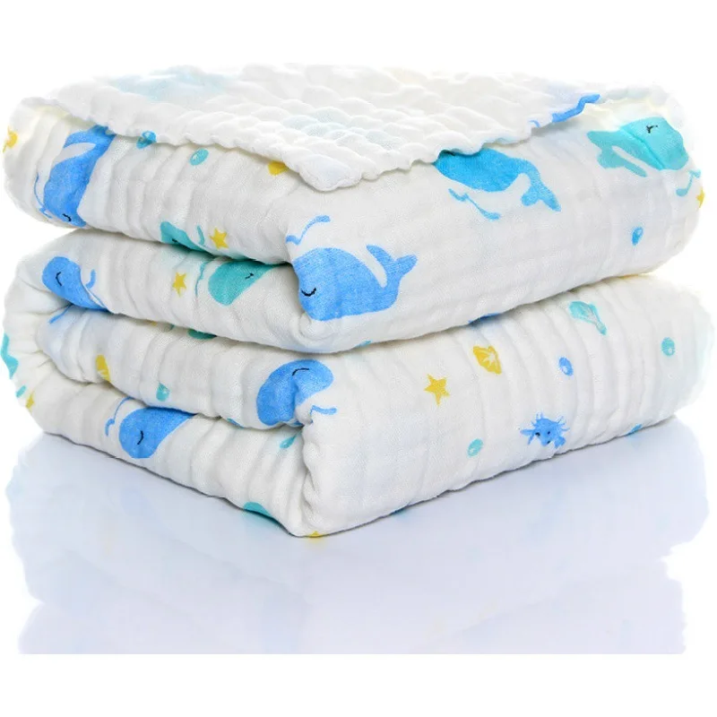 6 Слои Pumi Марлевое банное полотенце муслиновое пеленание ребенка пеленка хлопок Пеленальное Одеяло Обёрточная бумага для постельное белье для новорожденных малышей 110x110 см