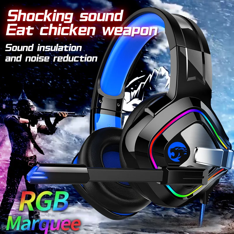 PS4 Gaming Headphones Professional Led Light 4D Stereo Gaming Headsets with Microphone for Xbox One Laptop Computer Tablet Gamer