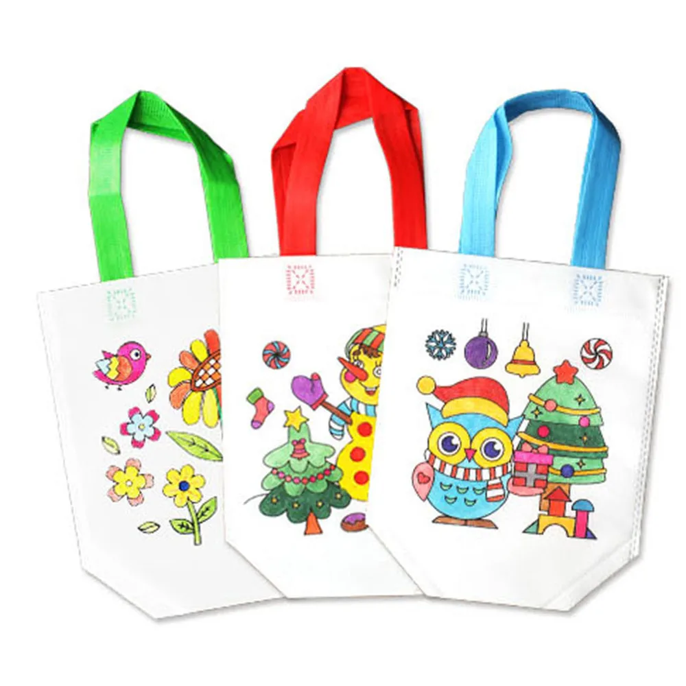

Drawing Toys DIY graffiti painting Bag cloth bags non-woven fabric Coloring Craft Kits Children Creative Learning & Education