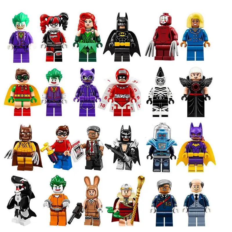

IEGOED Building Blocks Super Heroes Joker Catwoman Poison Ivy Batman Robin Calendar People Quinn Bricks Toys for children PG8032