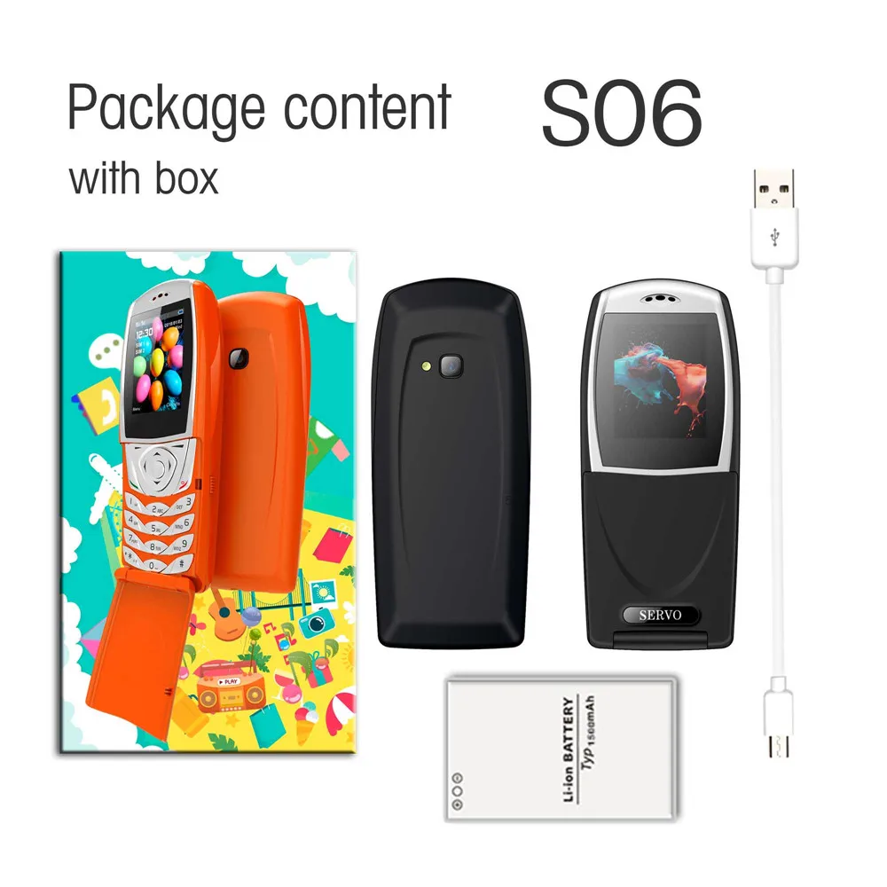 Servo телефон S06 две sim-карты флип телефон 1,77 экран GPRS слоты для карт мобильные телефоны русская клавиатура Сотовые телефоны