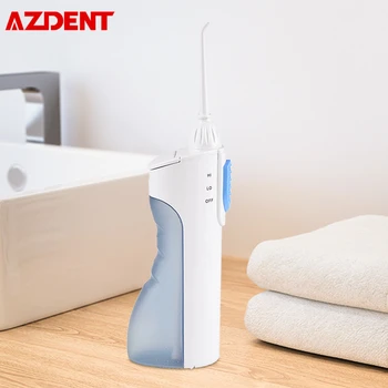 

AZDENT LV800 Oral Irrigator Battery Powered Water Dental Flosser with Replaceable Spray Jet Tips Heads Travel Portable Oral Care