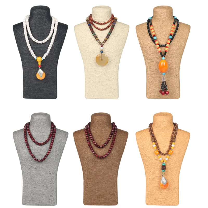 H36cm Nice Necklace Hanger Jewelry Display PVC Bust Shape Exhibitor Show Necklaces Pendants Mannequin Holder Jewellery Stand