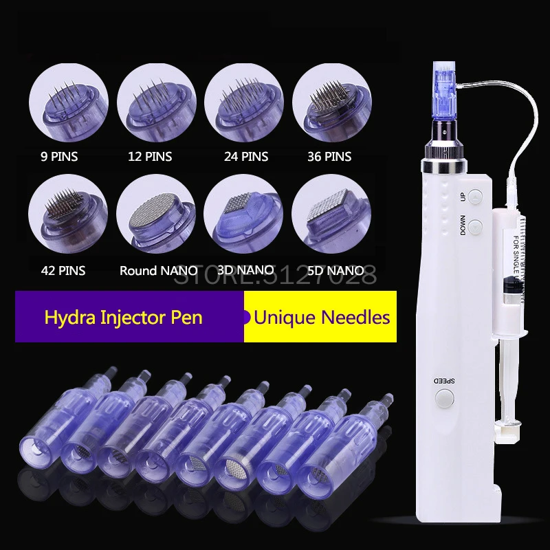 

10PCS Microneedle Cartridges Screw Suits 2 in 1 Mini Water Mesotherapy Injector Nano 9/12/36/42/ Nano/ 3D/5D Auto Derma Pen
