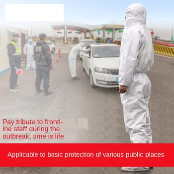 

Disposable Medical One-piece Isolation Clothing Spray Film PE Film Breathable Protective Film Isolation Clothing