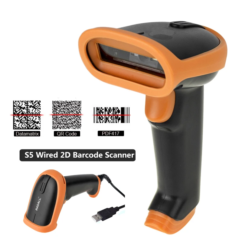 Cheap Factory Direct Handheld 1D/2D Wired USB Barcode Scanner QR PDF417 A30D Wireless 2.4G Bar Code Reader for POS Inventory