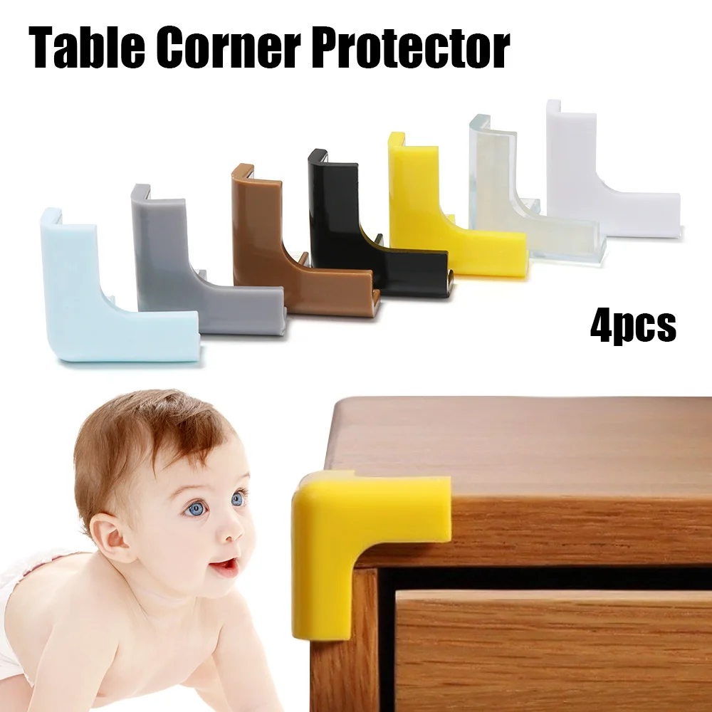 Soft Silicone Safe Corner Protector Baby Kids Protection Table Desk Corner Guard Children Safety Edge Guards 4Pcs silicone table corner protector table corner protector table edge protector