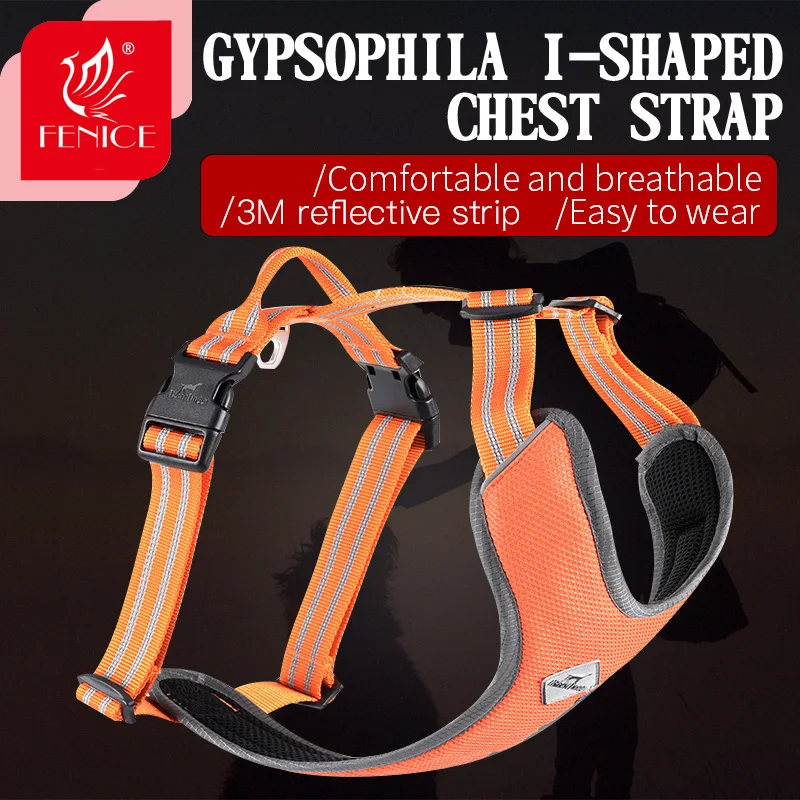 

Fenice Pet Explosion-proof Dog Vest Harness Reflective Nylon Chest Strap Easy to Adjust