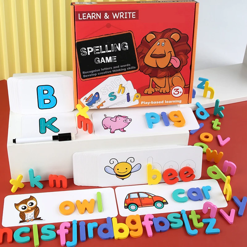 

Montessori Early Learning Toys Word Spelling Maths Enlightenment Operation Letter Cognitive Teaching Aids for Children Wooden