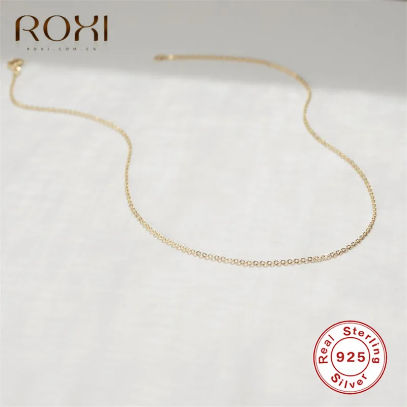 ROXI классическое ожерелье-цепочка из ключицы стерлингового серебра 925 пробы ожерелье модное ювелирное регулируемое ожерелье-чокер с застежкой Омаров