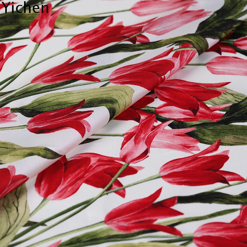 Красное эластичное атласное платье Ципао с принтом, шелковая эластичная атласная одежда