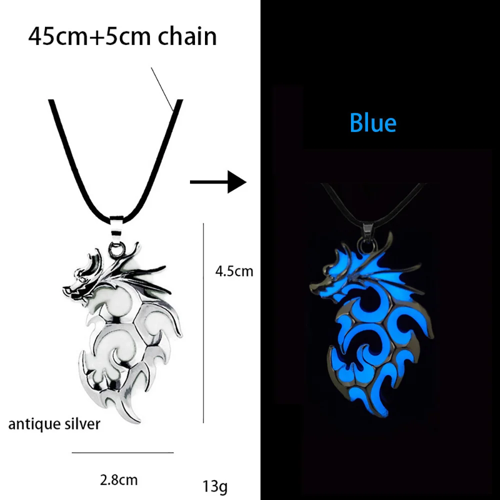 luminosa colar de pingente de cavaleiro lança brilho no escuro