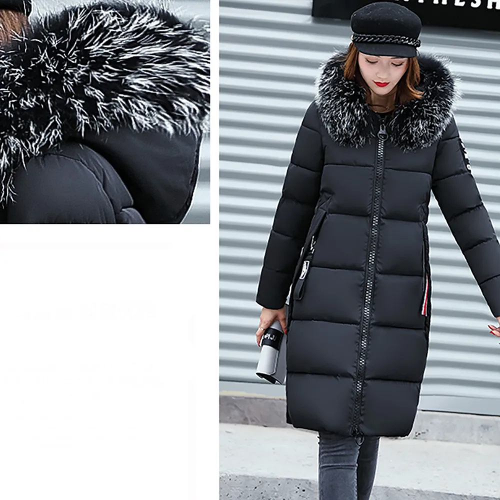 Abrigos mujer invierno зимнее пальто женское однотонное повседневное плотное зимнее приталенное пуховое пальто manteau femme