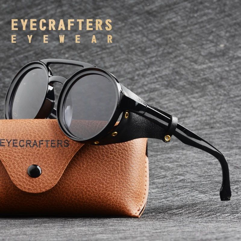 Солнцезащитные очки Eyecrafters круглые солнцезащитные в стиле стимпанк ретро UV400|Женские очки| |