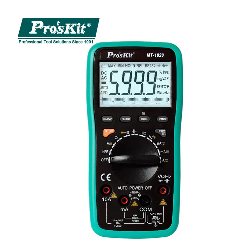 Pro'sKit MT-1820 цифровой многофункциональный цифровой мультиметр Высокая точность бытовой электрический ремонт USB Анти-сжигание мультиметр