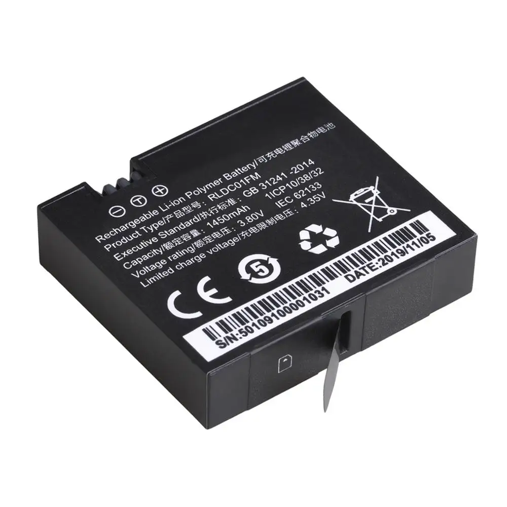 Battery & Charger For Xiaomi Mijia 4k Action Mini Camera