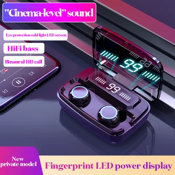 

LIGE Bluetooth Wireless Earphones Headphones Earbuds TWS Noise Cancel Sport Headset 3300mAh LED Display Touch Control Earphone