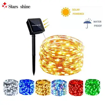 

Solar String Led Lights Fairy Flash Use For Garden Holiday Christmas Party Garlands Outdoor Waterproof 50/100/200Leds 5/10/20m