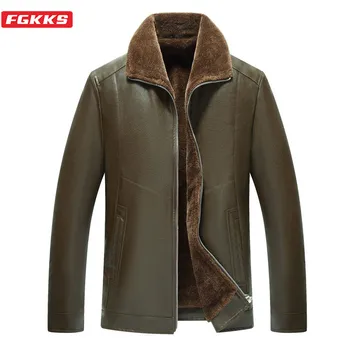 

FGKKS Brand Men Leather Jacket Men's Winter New Leather Jacket Stand Collar Fashion PU Leather Jackets Male