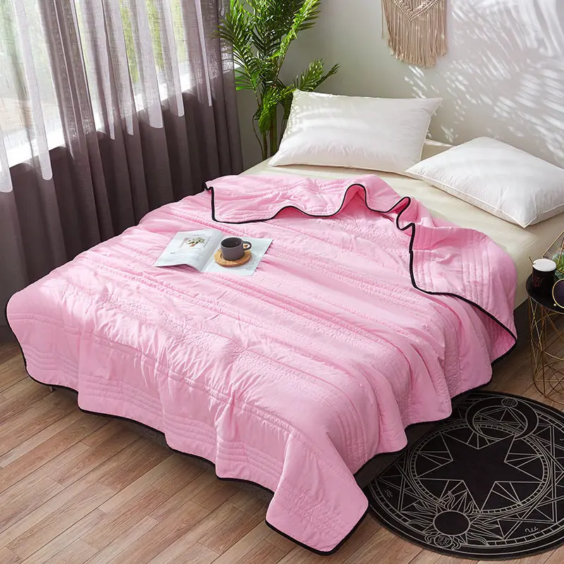1 шт. стираное Хлопковое одеяло, однотонное розовое одеяло для взрослых детей, кондиционер, постельные принадлежности - Цвет: 5