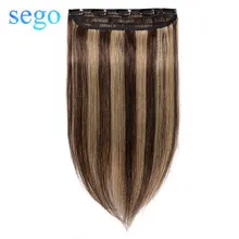 Best Offers SEGO 10"-24" Clip In One Piece 100% Real Human Hair Extension 1p/w 5 clips Non-Remy Piece Straight Indian Hair 40g-60g Best Offers SEGO 10"-24" Clip In One Piece 100% Real Human Hair Extension 1p/w 5 clips Non-Remy Piece Straight Indian Hair 40g-60g
