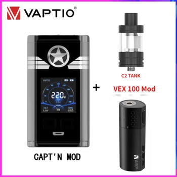 

Vaptio Captain Box MOD Vape Mod 220W With VEX 100 Box Mod E Cigarette Fit Dual 18650 Battery Gift Turbo 510 Atomizer Vape Kit