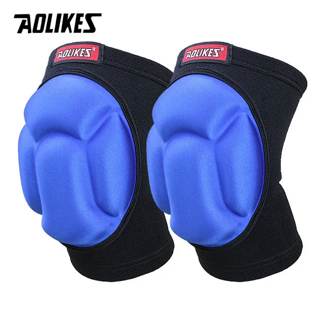 B Blue with Black AOLIKES 1 пара уплотненные наколенники для футбола, волейбола, экстремальных видов спорта, наколенники, поддержка, защита для велоспорта, защитные наколенники - Цвет: B Blue with Black