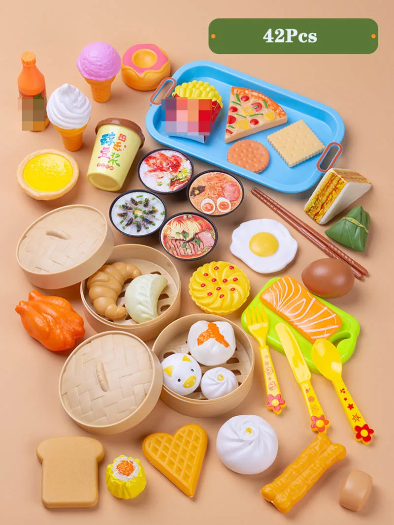 Details about   Breakfast Food Pretend Play Kitchen Game Toys Food Sets Toy 84 Pieces 