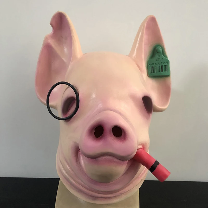 Takerlama Cosplay Watch Mask Pig Head Latex Masks Animal Face Mascarilla Halloween Party Masque Collection Props | Тематическая